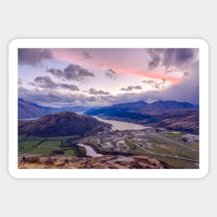 Sunset Vista: A Queenstown View from The Remarkables Sticker